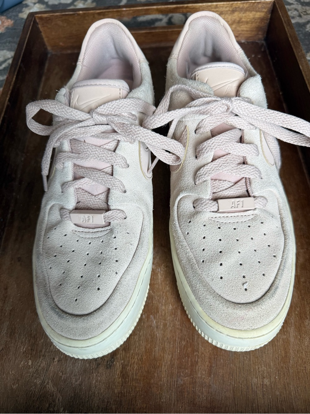 Nike Low-Top Suede Sneakers in Pale Pink